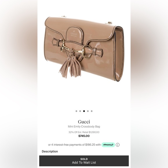 Gucci patent leather beige tan neutral shoulder bag - Picture 1 of 5